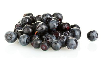 Fresh blueberries isolated on white