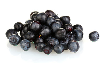 Fresh blueberries isolated on white