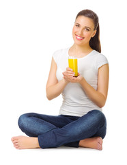 Young woman with orange juice