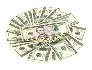 dollars on a white background