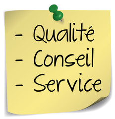 post-it ; qualité conseil service