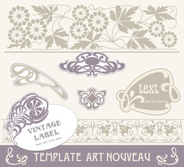 Set vectors art nouveau
