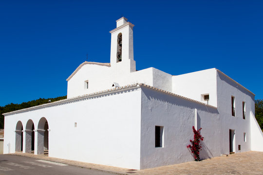 Ibiza Sant Mateu d Albarca San Mateo white church