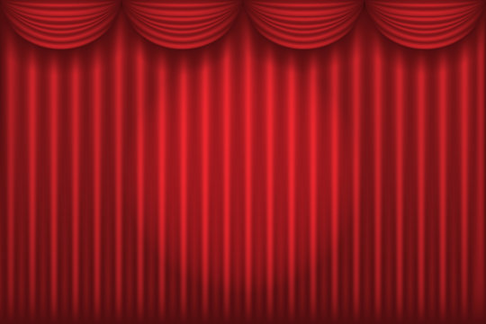 closed red theater curtain