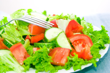 vegetable salad on plate