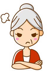 怒る　シニア女性