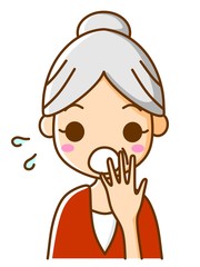 驚く　焦る　シニア女性