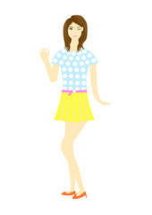 OKサインをする女性のイラスト