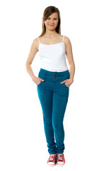 Fototapeta premium Stylish teenager in trendy attire
