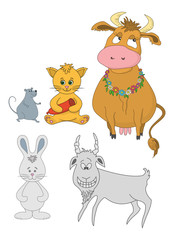 Set cartoon animals