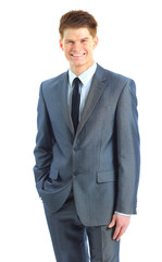 young business man isolated on white background