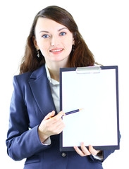 Naklejka premium Portrait of a cute young business woman with the