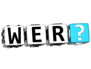 3D German Question Button Click Here Block Text