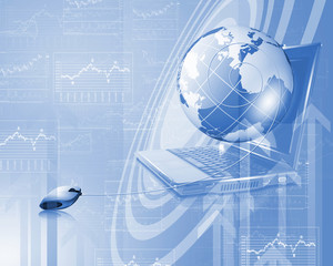 Planet earth and technology background