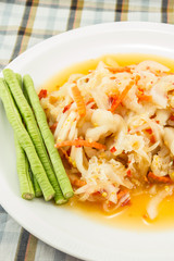 spicy mushroom and chicken leg salad
