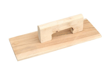 Wooden trowel isolated on white background