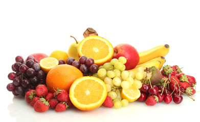 Naklejka na ściany i meble exotic fruits and berries isolated on white