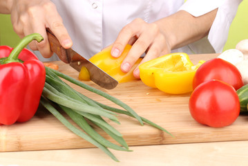 Chopping food ingredients