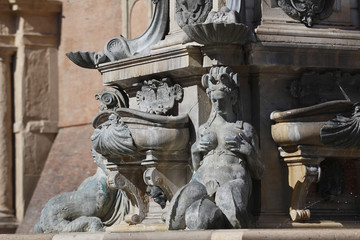 Naklejka premium Bologna,Piazza e fontana del Nettuno