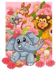 Printed roller blinds Forest animals various animals