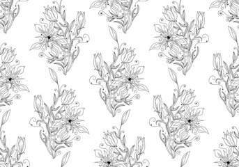 Floral seamless vector wallpaper