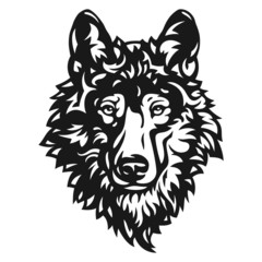 Fototapeta premium Stylized vector gray wolf head