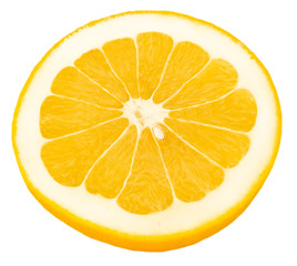 Grapefruit slice isolated on white