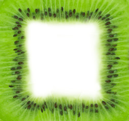 Kiwi slice texture with white space for text