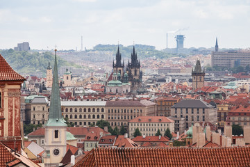 Naklejka na ściany i meble Widok Starego Miasta i centrum Pragi