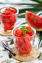 Watermelon in glasses