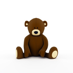 Fototapeta premium plush brown teddy bear isolated on white background