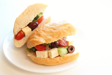 Greek salad sandwich
