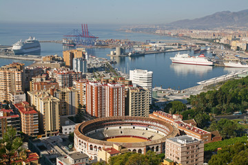 Málaga, vista panorámica - obrazy, fototapety, plakaty