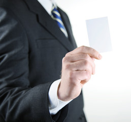 Businessman and business card