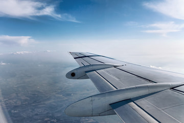 Airplane Wing in Flight