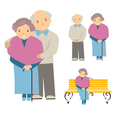 vector illustration of the elderly