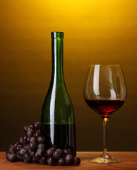 Composition of wine bottle and wineglass