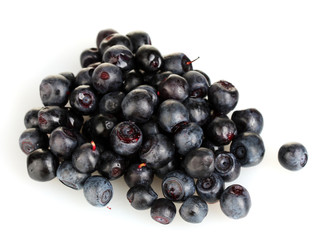 Fresh blueberries isolated on white