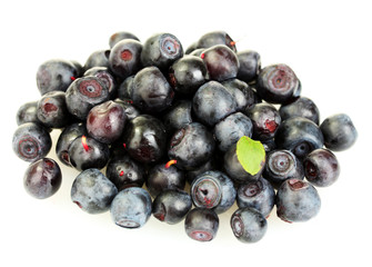 Fresh blueberries isolated on white