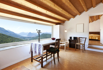 view of the large room, rural home interior