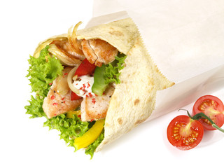 Wrap mit Geflügelfleisch