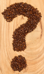 Question mark from coffee beans