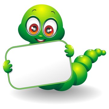 Verme Cartoon con Pannello-Cartoon Worm with Panel-Vector
