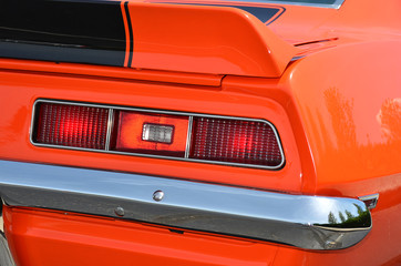 retro orange sports car