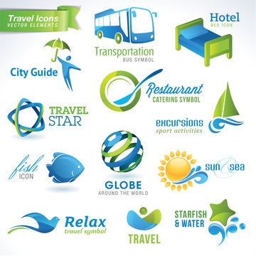Set of vector travel icons