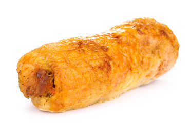 Tasty meat cutlet isolated on white