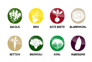 Gemüse Buttons Vektor