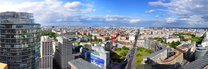 Deurstickers Berlin von oben - Panoramafoto © Henry Czauderna