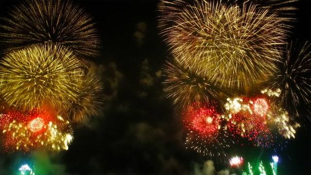 Multiple fireworks explosion