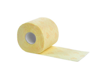 toilet paper on white